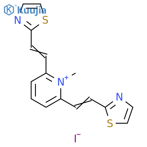 Pyridinium, 1-methyl-2,6-bis[2-(2-thiazolyl)ethenyl]-, iodide structure