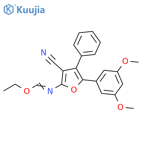Methanimidic acid,N-[3-cyano-5-(3,5-dimethoxyphenyl)-4-phenyl-2-furanyl]-, ethyl ester structure