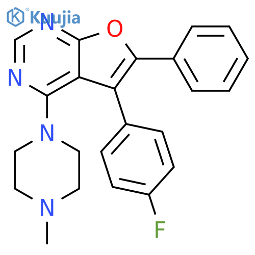Furo[2,3-d]pyrimidine,5-(4-fluorophenyl)-4-(4-methyl-1-piperazinyl)-6-phenyl- structure