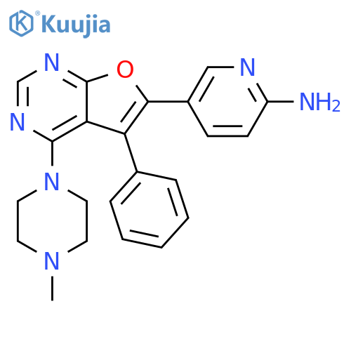 2-Pyridinamine,5-[4-(4-methyl-1-piperazinyl)-5-phenylfuro[2,3-d]pyrimidin-6-yl]- structure