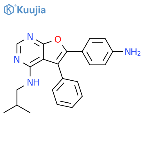 Furo[2,3-d]pyrimidin-4-amine,6-(4-aminophenyl)-N-(2-methylpropyl)-5-phenyl- structure