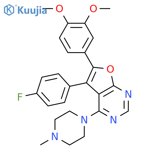 Furo[2,3-d]pyrimidine,6-(3,4-dimethoxyphenyl)-5-(4-fluorophenyl)-4-(4-methyl-1-piperazinyl)- structure