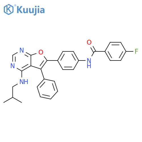 Benzamide,4-fluoro-N-[4-[4-[(2-methylpropyl)amino]-5-phenylfuro[2,3-d]pyrimidin-6-yl]phenyl]- structure