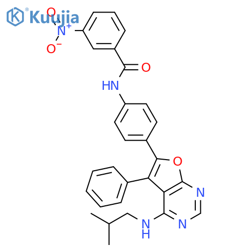 Benzamide,N-[4-[4-[(2-methylpropyl)amino]-5-phenylfuro[2,3-d]pyrimidin-6-yl]phenyl]-3-nitro- structure