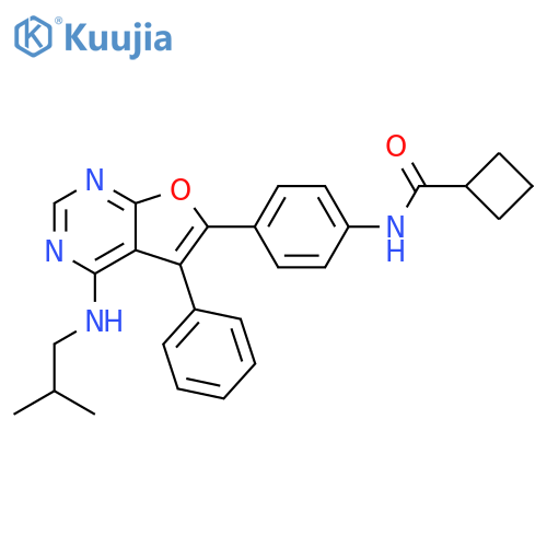 Cyclobutanecarboxamide,N-[4-[4-[(2-methylpropyl)amino]-5-phenylfuro[2,3-d]pyrimidin-6-yl]phenyl]- structure