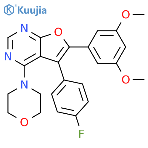 Furo[2,3-d]pyrimidine,6-(3,5-dimethoxyphenyl)-5-(4-fluorophenyl)-4-(4-morpholinyl)- structure
