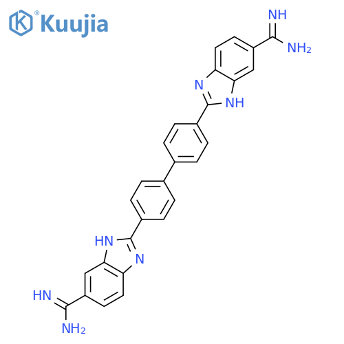 1H-BENZIMIDAZOLE-5-CARBOXIMIDAMIDE, 2,2'-[1,1'-BIPHENYL]-4,4'-DIYLBIS- structure