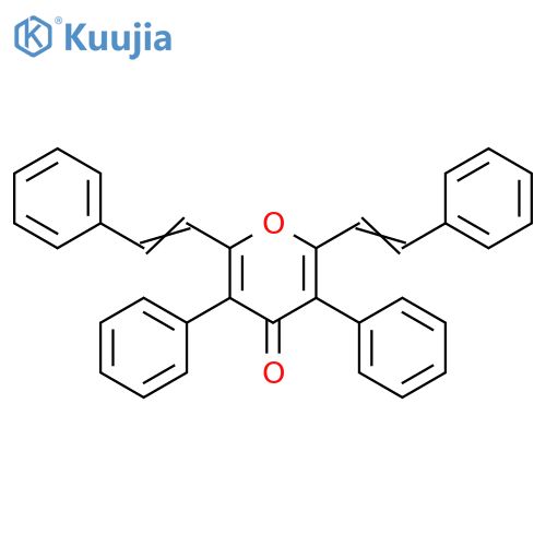 4H-Pyran-4-one, 3,5-diphenyl-2,6-bis(2-phenylethenyl)- structure