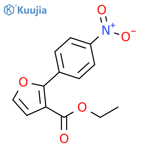 3-Furancarboxylic acid, 2-(4-nitrophenyl)-, ethyl ester structure