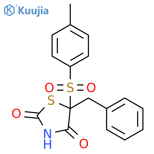 2,4-Thiazolidinedione, 5-[(4-methylphenyl)sulfonyl]-5-(phenylmethyl)- structure
