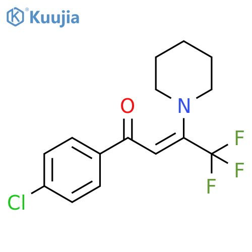 2-Buten-1-one, 1-(4-chlorophenyl)-4,4,4-trifluoro-3-(1-piperidinyl)-, (2Z)- structure