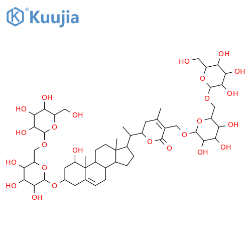 1,3,27-Trihydroxywitha-5,24-dienolide; (1α,3β,22R)-form, 3-O-[β-D-Glucopyranosyl-(1→6)-β-D-glucopyranoside], 27-O-[β-D-glucopyranosyl-(1→6)-β-D-glucopyranoside] structure