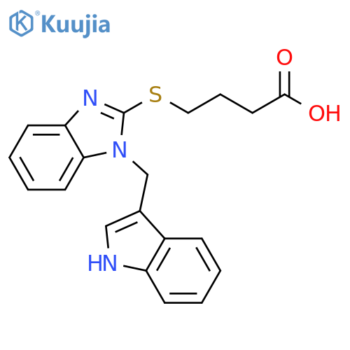 Butanoic acid, 4-[[1-(1H-indol-3-ylmethyl)-1H-benzimidazol-2-yl]thio]- structure