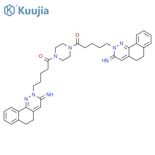 Piperazine,1,4-bis[5-(5,6-dihydro-3-iminobenzo[h]cinnolin-2(3H)-yl)-1-oxopentyl]- structure