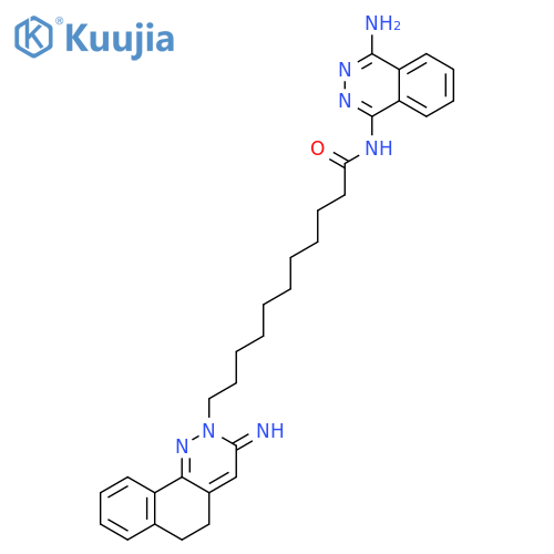 Benzo[h]cinnoline-2(3H)-undecanamide,N-(4-amino-1-phthalazinyl)-5,6-dihydro-3-imino- structure