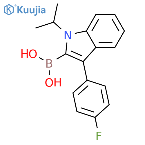 Boronic acid, [3-(4-fluorophenyl)-1-(1-methylethyl)-1H-indol-2-yl]- structure