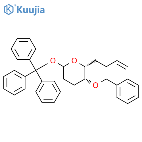 2H-Pyran,2-(3-butenyl)tetrahydro-3-(phenylmethoxy)-6-(triphenylmethoxy)-,(2R,3R)- structure