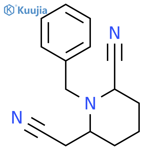 2-Piperidineacetonitrile, 6-cyano-1-(phenylmethyl)- structure