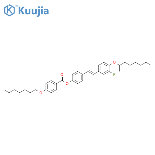 Benzoic acid, 4-(heptyloxy)-,4-[(1E)-2-[3-fluoro-4-[(1-methylheptyl)oxy]phenyl]ethenyl]phenyl ester structure