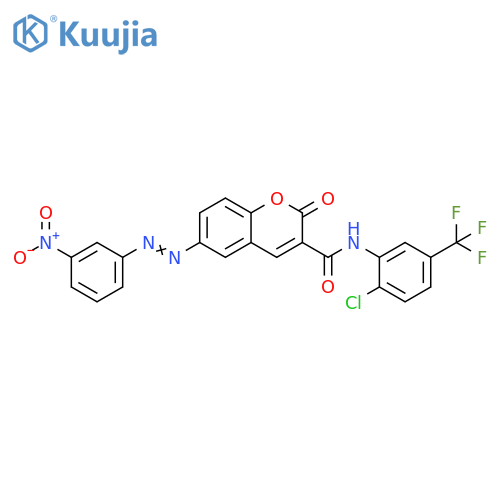 2H-1-Benzopyran-3-carboxamide,N-[2-chloro-5-(trifluoromethyl)phenyl]-6-[(3-nitrophenyl)azo]-2-oxo- structure
