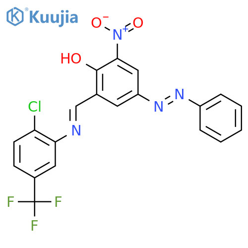 Phenol,2-[[[2-chloro-5-(trifluoromethyl)phenyl]imino]methyl]-6-nitro-4-(phenylazo)- structure