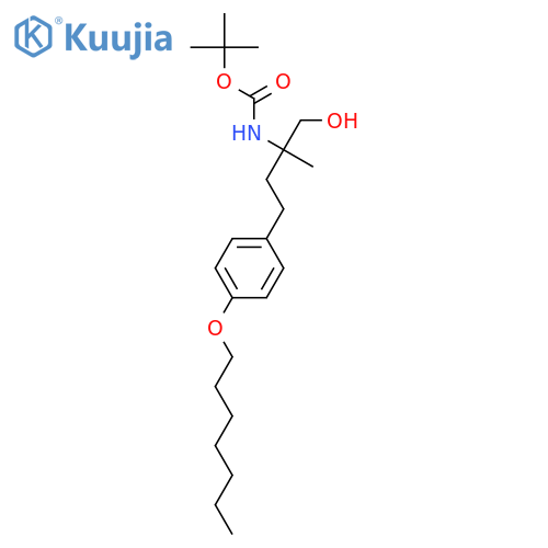 Carbamic acid,[(1R)-3-[4-(heptyloxy)phenyl]-1-(hydroxymethyl)-1-methylpropyl]-,1,1-dimethylethyl ester structure
