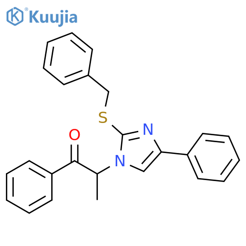 1-Propanone,1-phenyl-2-[4-phenyl-2-[(phenylmethyl)thio]-1H-imidazol-1-yl]- structure
