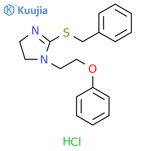 1H-Imidazole, 4,5-dihydro-1-(2-phenoxyethyl)-2-[(phenylmethyl)thio]-,monohydrochloride structure