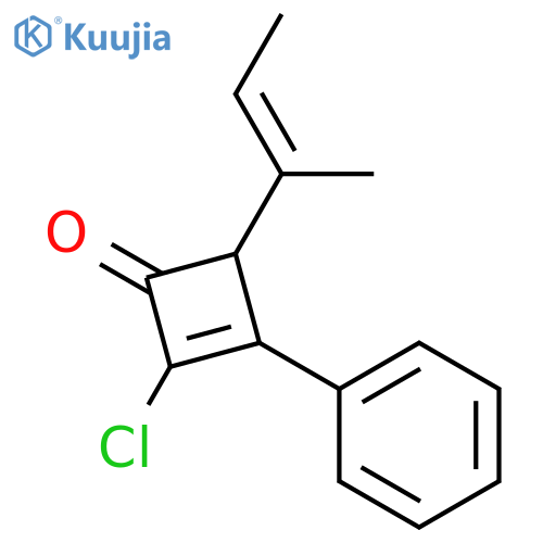 2-Cyclobuten-1-one, 2-chloro-4-(1-methyl-1-propenyl)-3-phenyl- structure