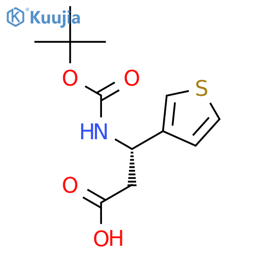 (3S)-3-{(tert-butoxy)carbonylamino}-3-(thiophen-3-yl)propanoic acid structure