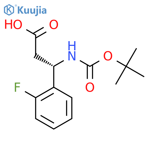 Boc-(S)-3-Amino-3-(2-fluoro-phenyl)propionic Acid structure