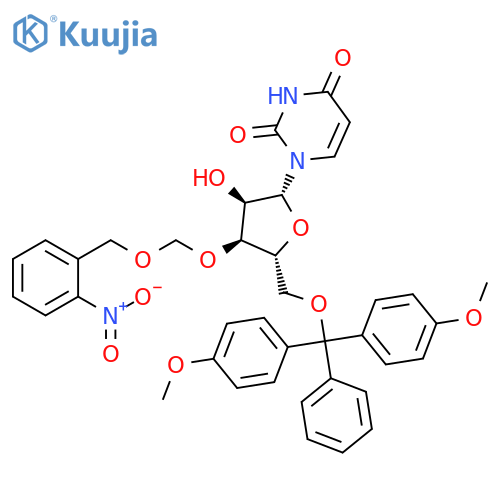 Uridine,5'-O-[bis(4-methoxyphenyl)phenylmethyl]-3'-O-[[(2-nitrophenyl)methoxy]methyl]- structure