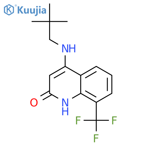 2(1H)-Quinolinone, 4-[(2,2-dimethylpropyl)amino]-8-(trifluoromethyl)- structure