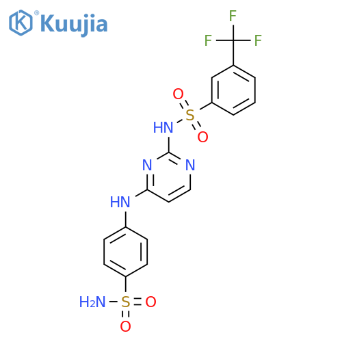 Benzenesulfonamide,N-[4-[[4-(aminosulfonyl)phenyl]amino]-2-pyrimidinyl]-3-(trifluoromethyl)- structure