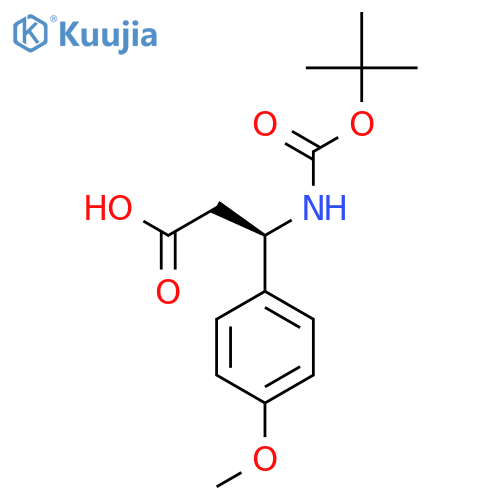 (R)-3-((tert-Butoxycarbonyl)amino)-3-(4-methoxyphenyl)propanoic acid structure