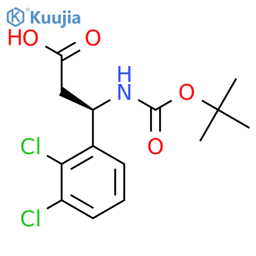 (3R)-3-{(tert-butoxy)carbonylamino}-3-(2,3-dichlorophenyl)propanoic acid structure