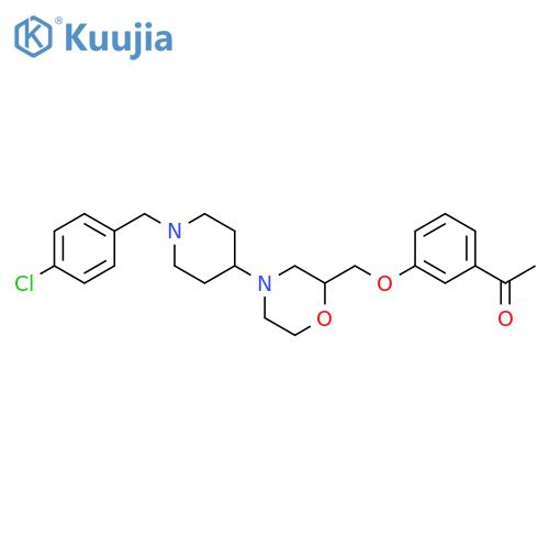 Ethanone,1-[3-[[4-[1-[(4-chlorophenyl)methyl]-4-piperidinyl]-2-morpholinyl]methoxy]phenyl]- structure
