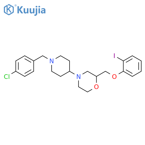 Morpholine,4-[1-[(4-chlorophenyl)methyl]-4-piperidinyl]-2-[(2-iodophenoxy)methyl]- structure