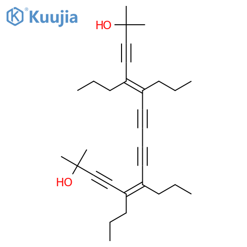 5,11-Hexadecadiene-3,7,9,13-tetrayne-2,15-diol,2,15-dimethyl-5,6,11,12-tetrapropyl-, (5E,11E)- structure