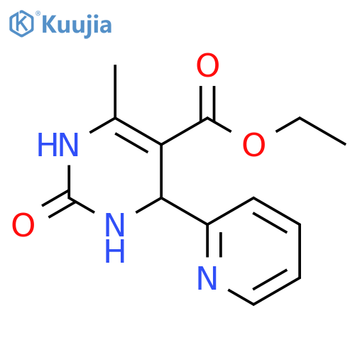 5-Pyrimidinecarboxylic acid,1,2,3,4-tetrahydro-6-methyl-2-oxo-4-(2-pyridinyl)-, ethyl ester structure