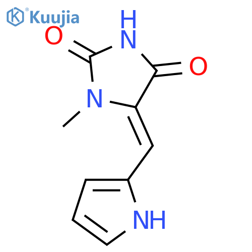 2,4-Imidazolidinedione, 1-methyl-5-(1H-pyrrol-2-ylmethylene)-, (5E)- structure