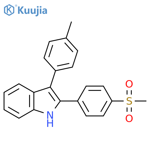 1H-Indole, 3-(4-methylphenyl)-2-[4-(methylsulfonyl)phenyl]- structure