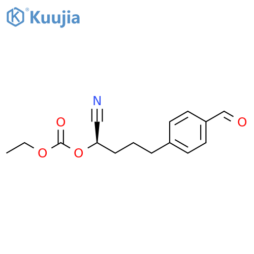Carbonic acid, (1R)-1-cyano-4-(4-formylphenyl)butyl ethyl ester structure