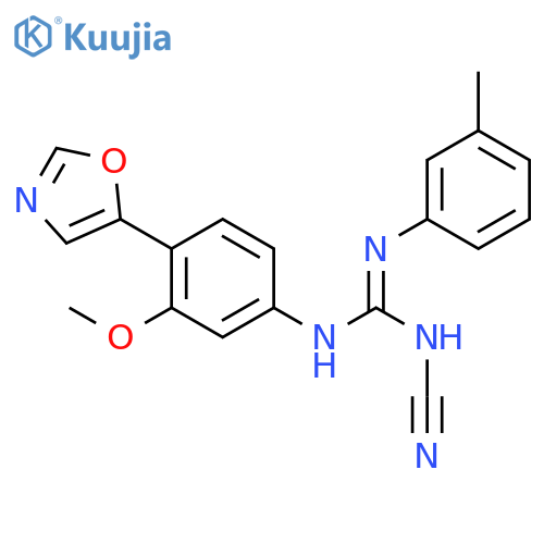 Guanidine,N-cyano-N'-[3-methoxy-4-(5-oxazolyl)phenyl]-N''-(3-methylphenyl)- structure