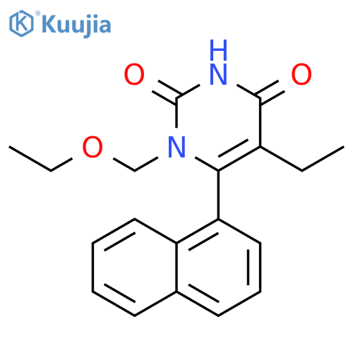 2,4(1H,3H)-Pyrimidinedione,1-(ethoxymethyl)-5-ethyl-6-(1-naphthalenyl)- structure