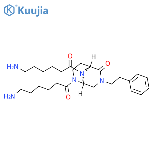 2,7,9-Triazabicyclo[3.3.1]nonan-6-one,2,9-bis(6-amino-1-oxohexyl)-7-(2-phenylethyl)-, (1S,5S)- structure