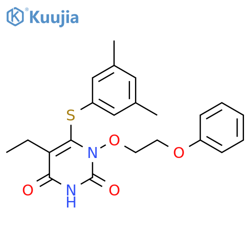 2,4(1H,3H)-Pyrimidinedione,6-[(3,5-dimethylphenyl)thio]-5-ethyl-1-(2-phenoxyethoxy)- structure