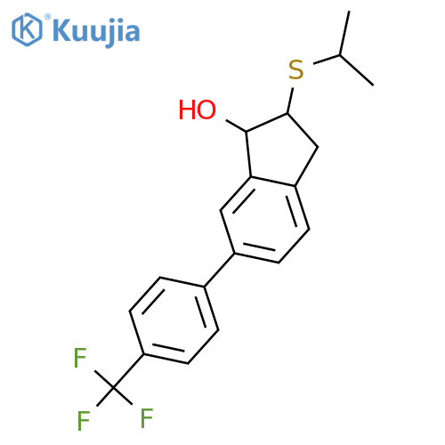 1H-Inden-1-ol,2,3-dihydro-2-[(1-methylethyl)thio]-6-[4-(trifluoromethyl)phenyl]- structure