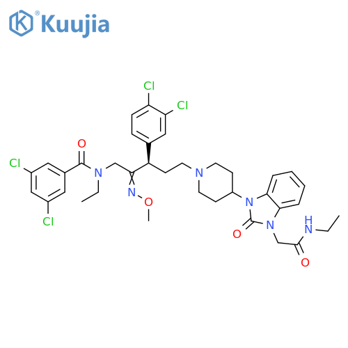 1H-Benzimidazole-1-acetamide,3-[1-[(3R)-5-[(3,5-dichlorobenzoyl)ethylamino]-3-(3,4-dichlorophenyl)-4-(methoxyimino)pentyl]-4-piperidinyl]-N-ethyl-2,3-dihydro-2-oxo- structure