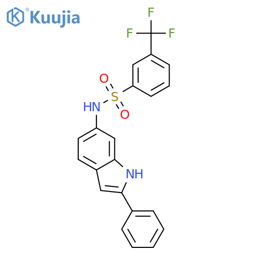 Benzenesulfonamide, N-(2-phenyl-1H-indol-6-yl)-3-(trifluoromethyl)- structure